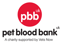 Pet Blood Bank UK logo - A charity supported by Vets Now