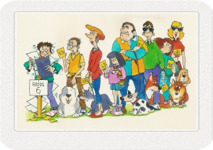 Humorous observations of the antics of agility dogs - and sometimes their owners!
This is your chance to own an original hand-colour drawing by illustrator Kim Blundell.
With or without frame.
Limited edition. Signed by the illustrator.
A4 (297 x 210)