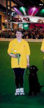 Kim and Poppy in the ABC agility ring at Crufts