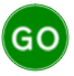 The word Go inside a green circle