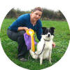 Casper's first, and only, rosette – Judges Special Anysize Agility September 2014